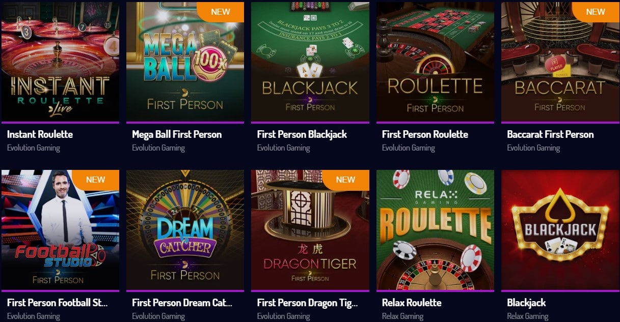 Lucky8 Casino Table Games