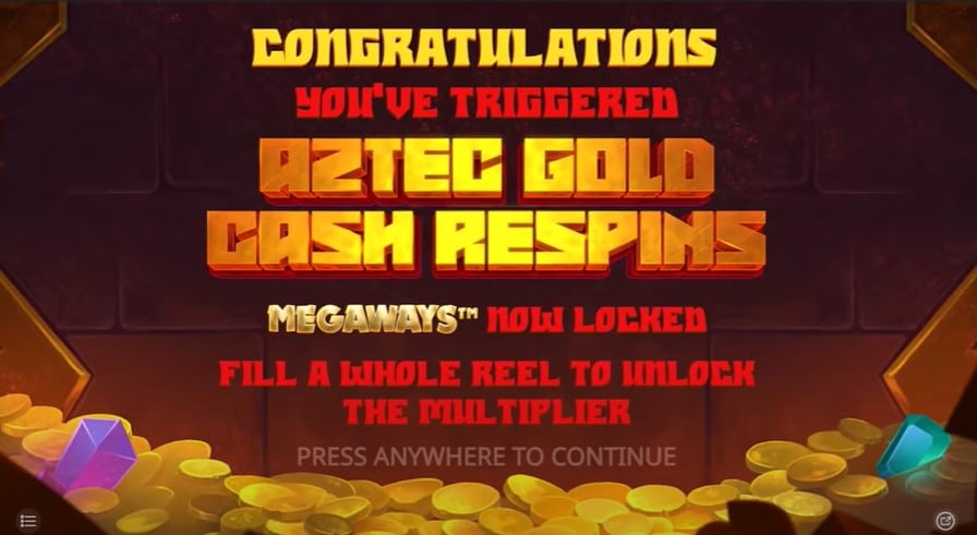 Aztec Gold Megaways slot free spins