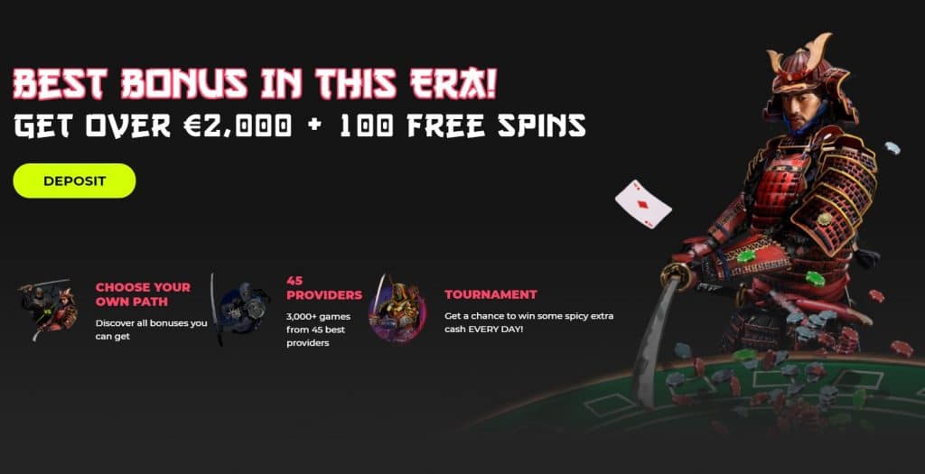 Spin Samurai Casino welcome bonus