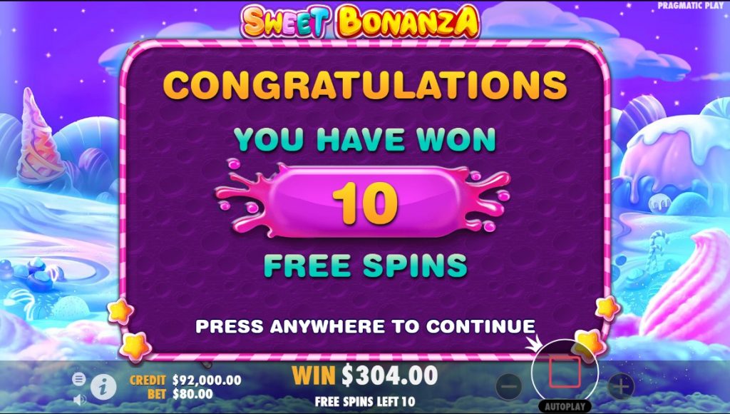 Sweet Bonanza free spins