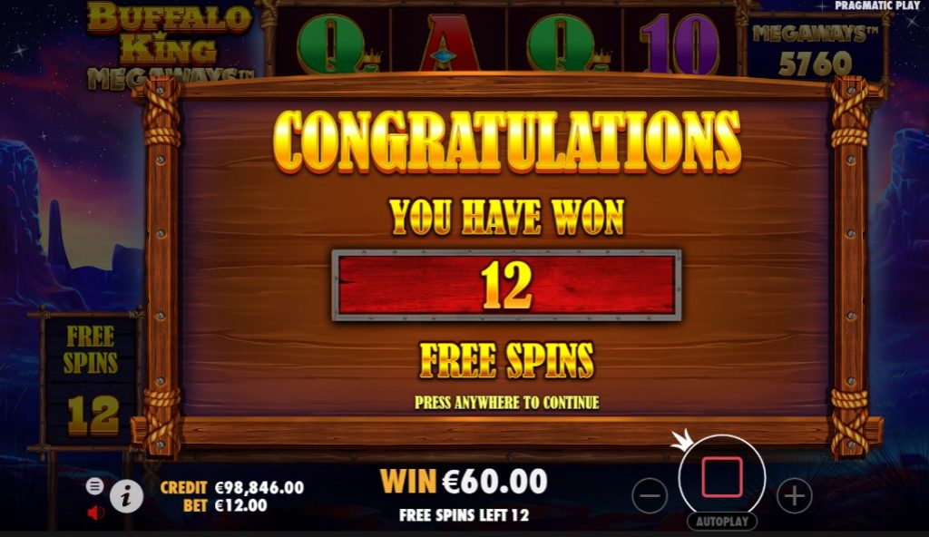 Buffalo King Megaways free spins