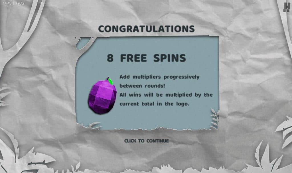Frutz free spins
