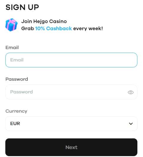 Hejgo Casino Sign Up