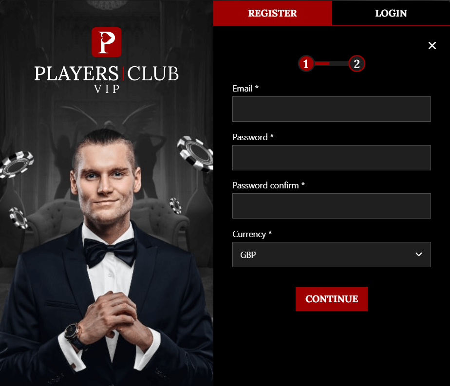 Registration Process at Players Club VIP Casino